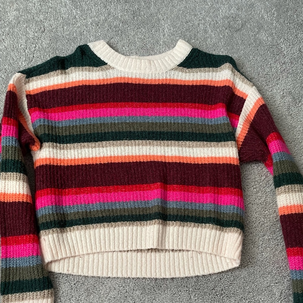 American Eagle cropped multi-color striped sweater XS - Picture 2 of 2